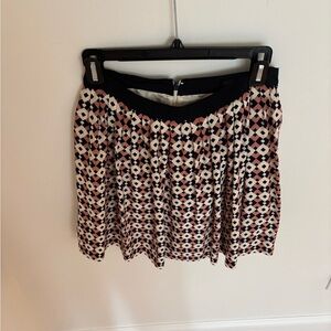 J. Crew Navy and Pink Geometric Mini Skirt